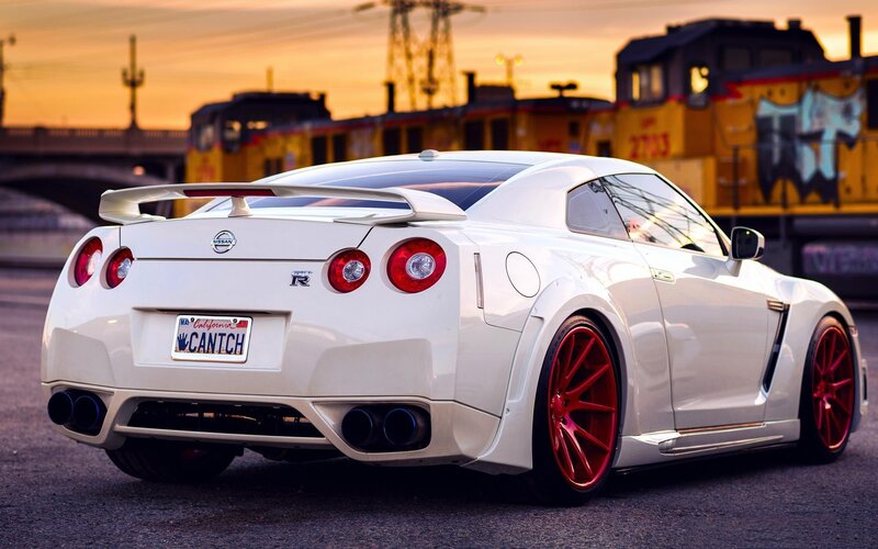 White Nissan GT-R — Dramatic, Sunset, Photograph, Train