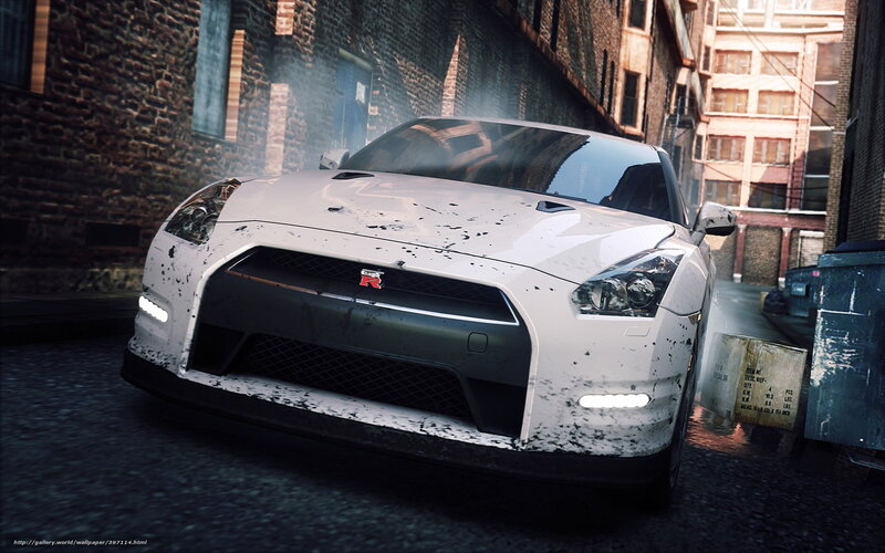 white nissan gt-r in alley