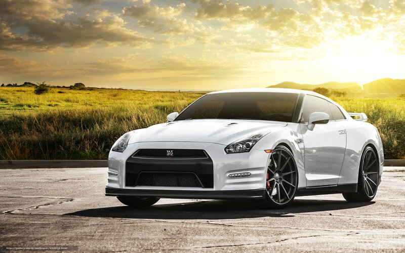 White Nissan GT-R in field