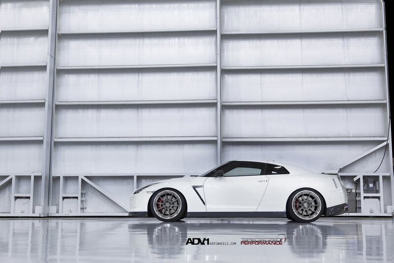 white nissan gt-r in garage