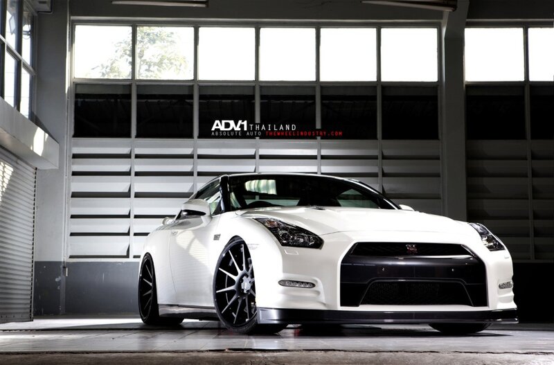White Nissan GT-R in garage
