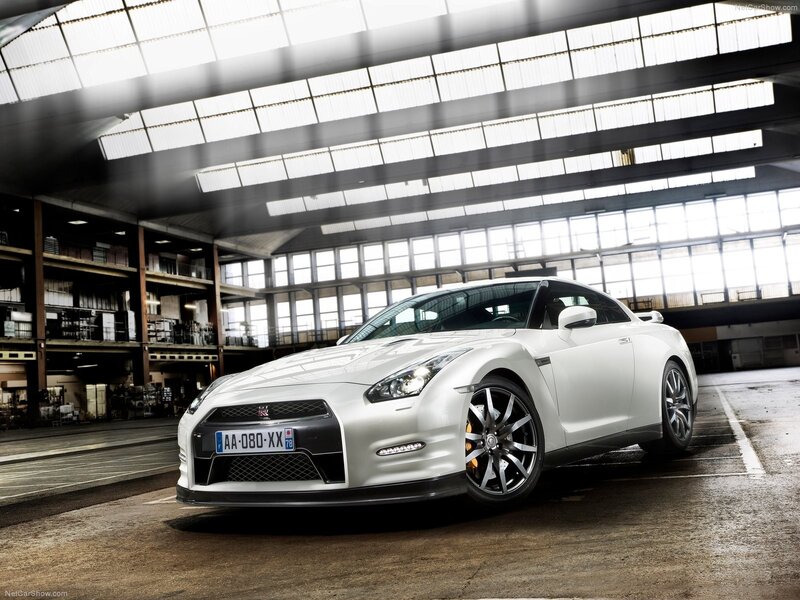 White Nissan GT-R in warehouse