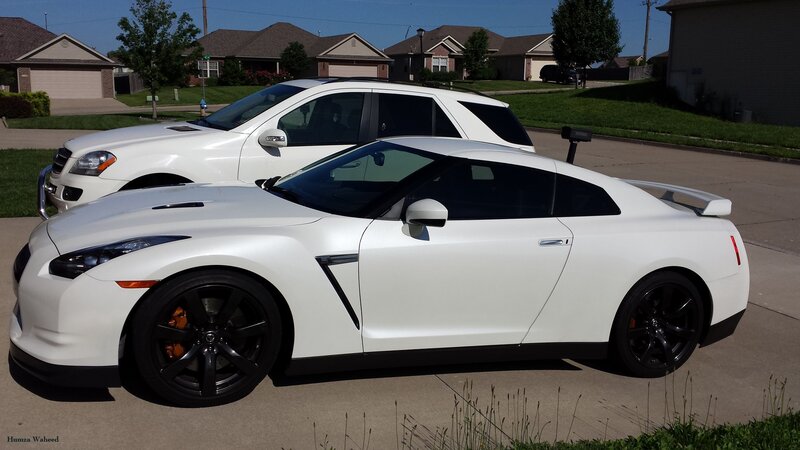 White Nissan GT-R on driveway