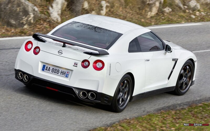 white nissan gt-r on road