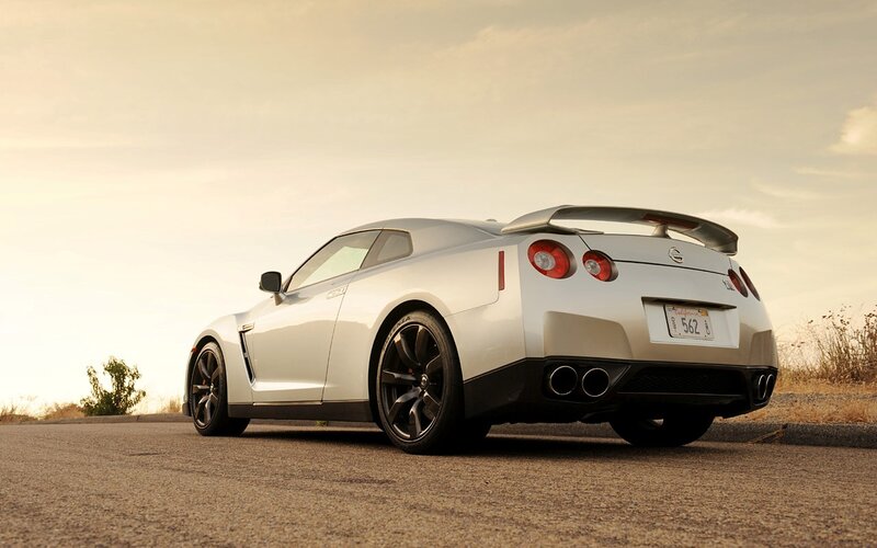 white nissan gt-r on road