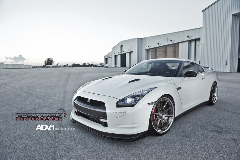 White Nissan GT-R on tarmac
