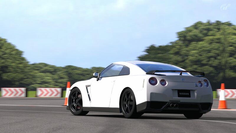 white nissan gt-r on track