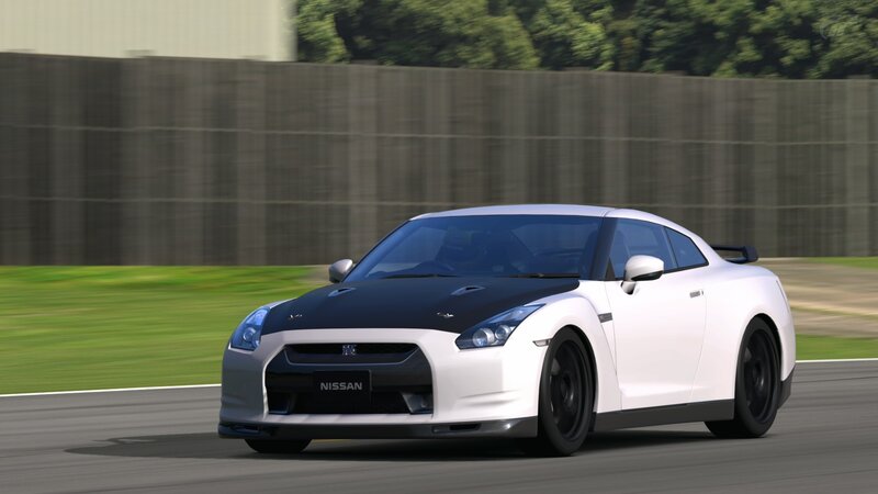 white nissan gt-r on track
