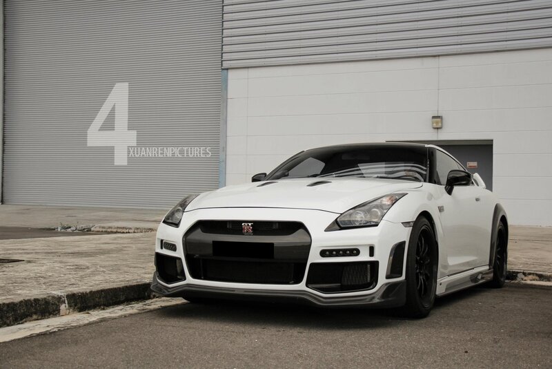 White Nissan GT-R parked outside