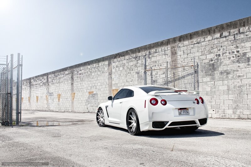 White Nissan GT-R parked