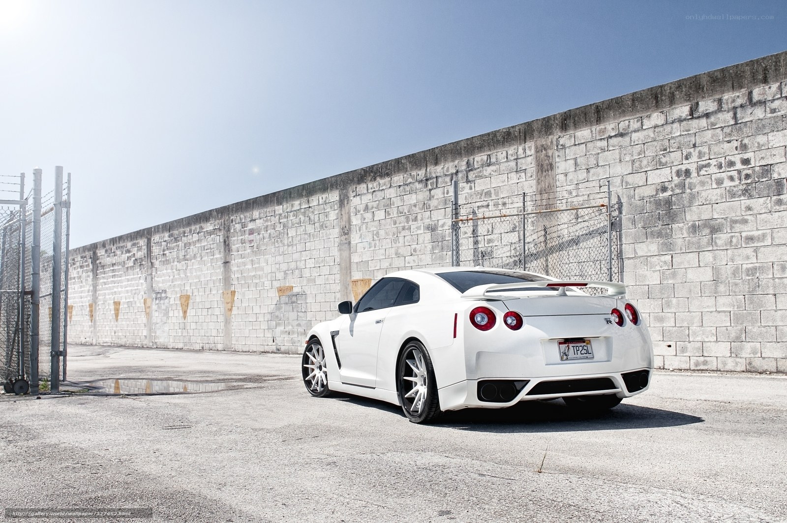 White Nissan GT-R parked
