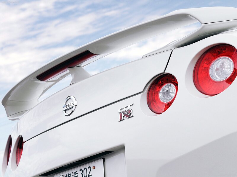 White Nissan GT-R rear view