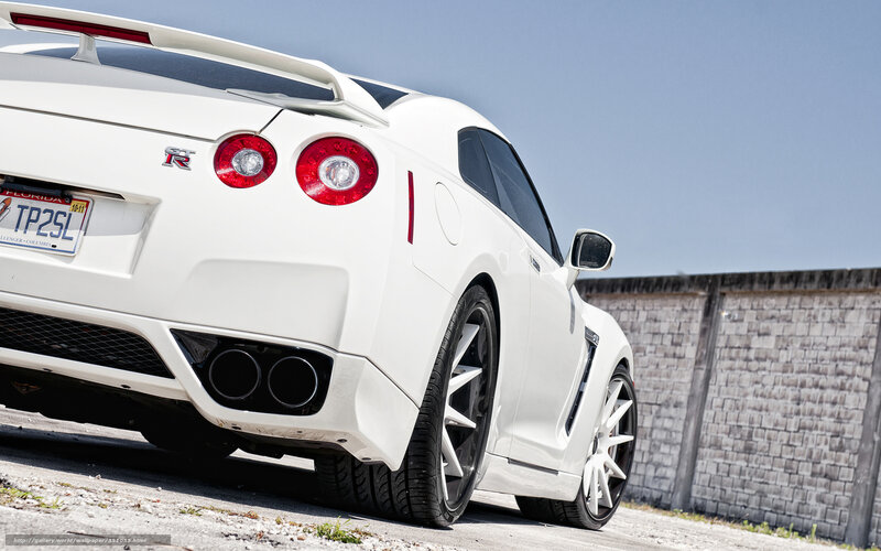 White Nissan GT-R sports car