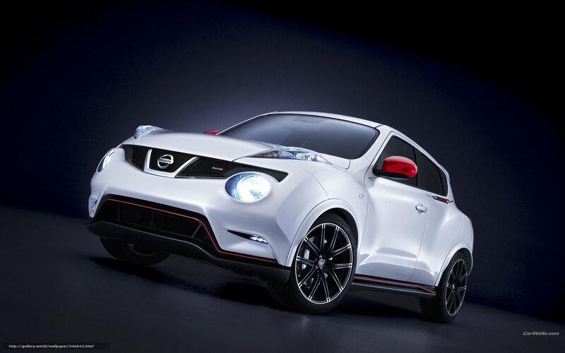 White Nissan Juke Car — Dramatic, Photograph, Red Side Mirror
