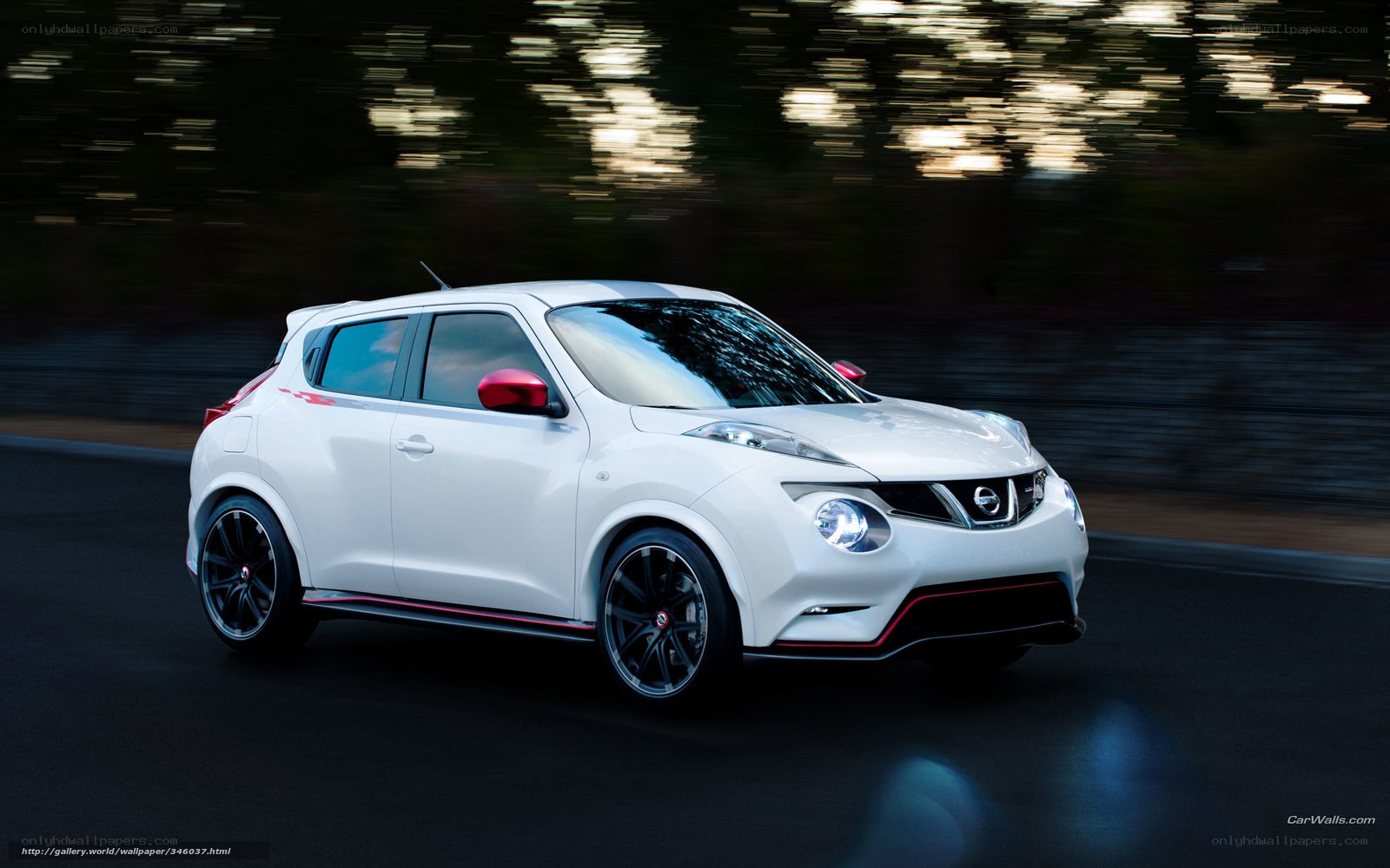 White Nissan Juke in motion