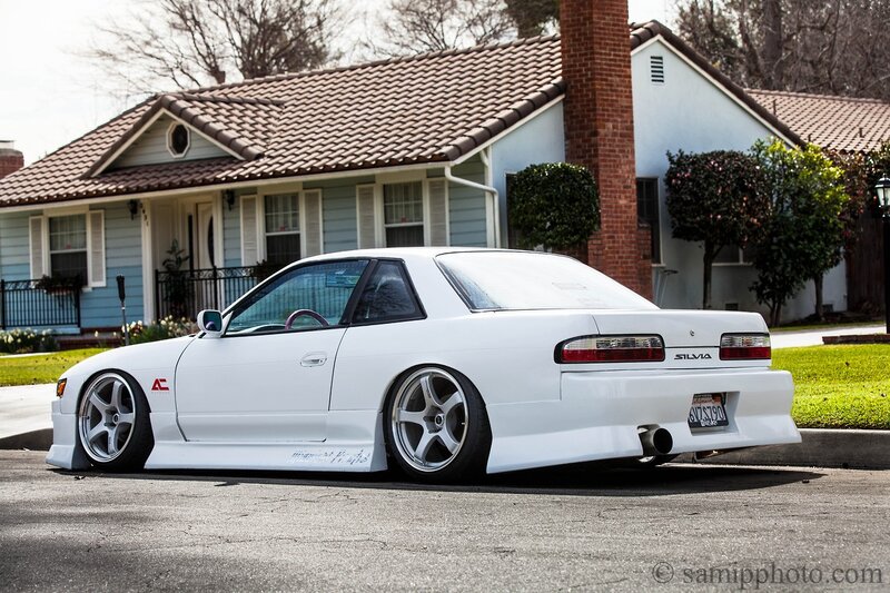 white nissan silvia on street