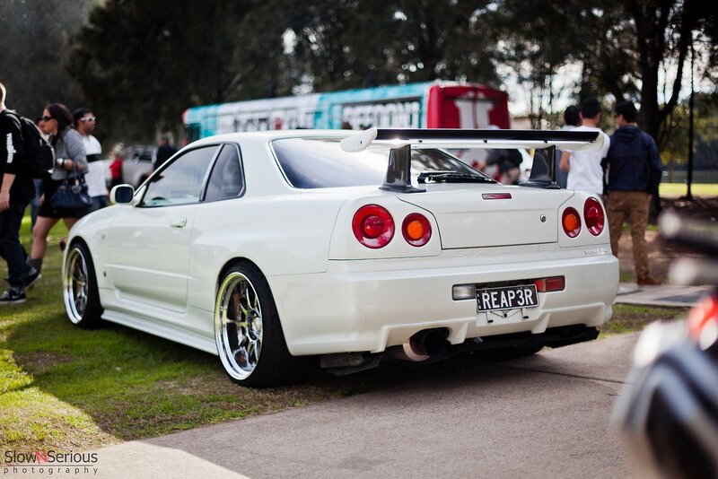 White Nissan Skyline at car show