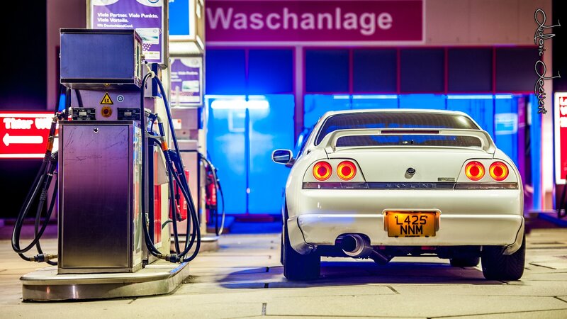 White Nissan Skyline — Dramatic, Night