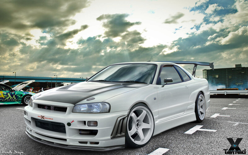 white nissan skyline gt-r