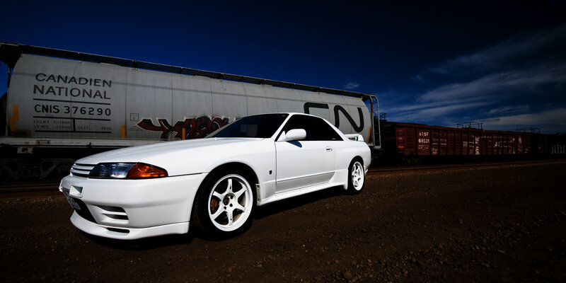 White Nissan Skyline Gt-r — Dramatic