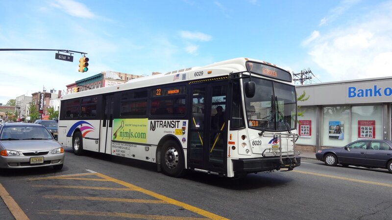 White NJ Transit Bus