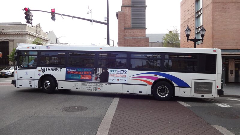 White NJ Transit Bus — Urban