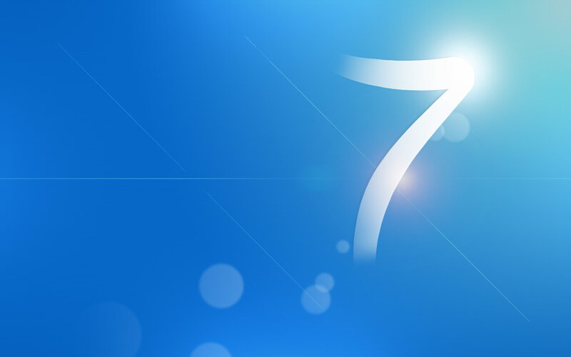 White Number Seven — Blue
