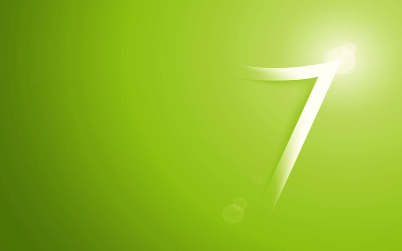 White Number Seven — Green