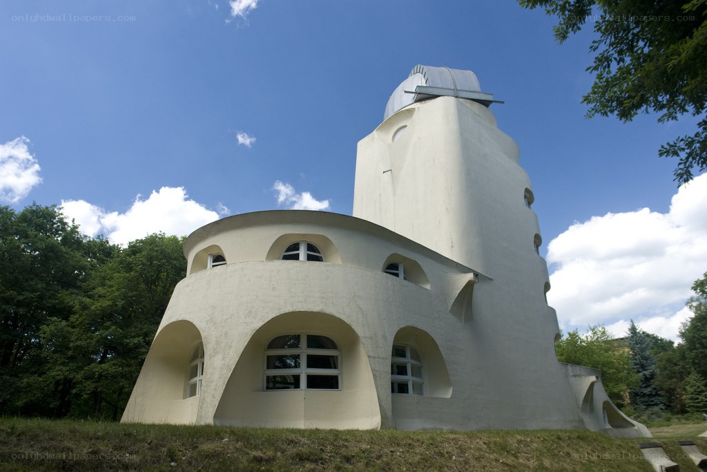 White observatory building