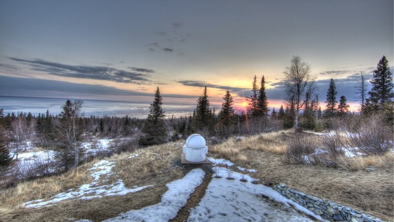 White Observatory Dome — Gray