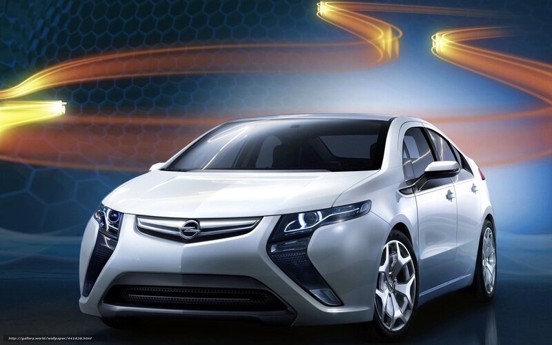 White Opel Ampera Car — Dynamic