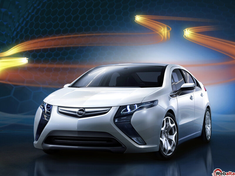 White Opel Ampera Car