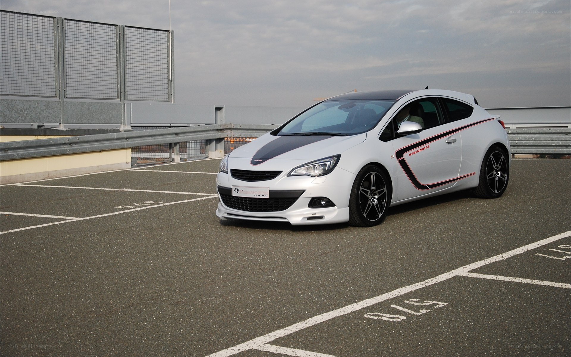 White Opel Astra OPC