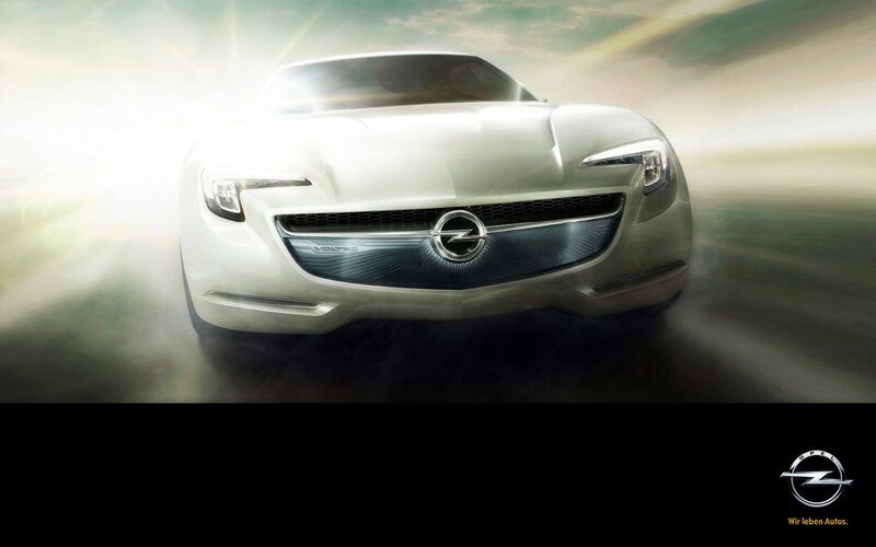 White Opel Concept Car — Dramatic