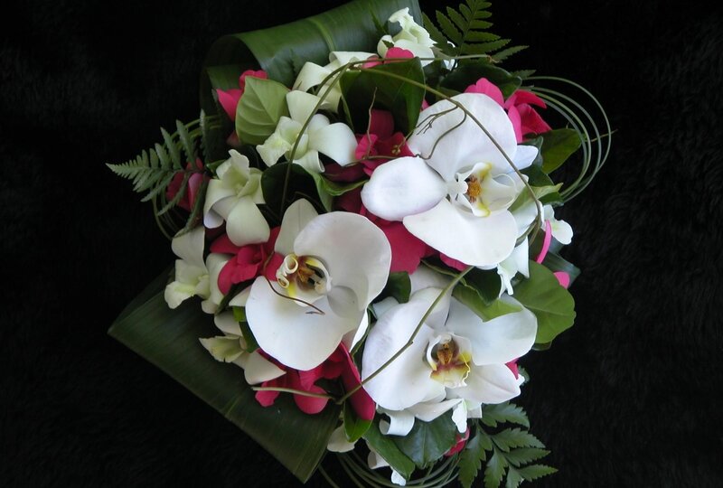 White Orchid Bouquet — Elegant, Photograph