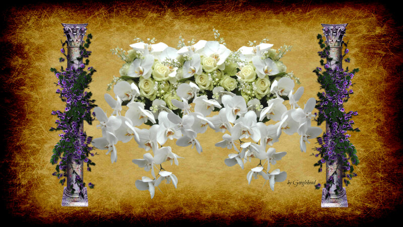 White Orchid Bouquet — Gold