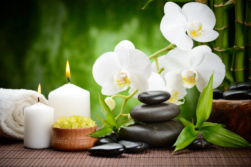 White Orchid with Candles