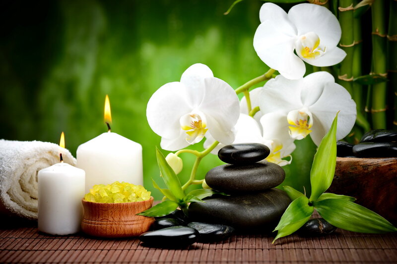 White Orchids and Candles — Green