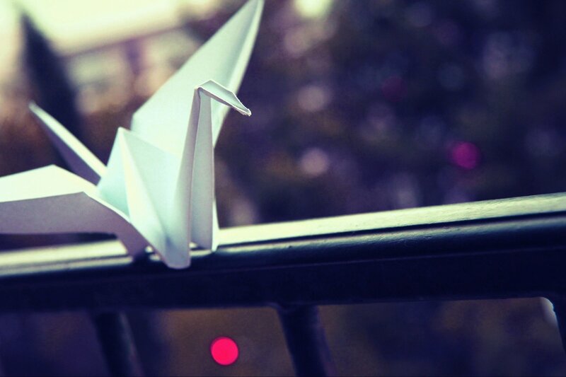 White Origami Crane — Serene
