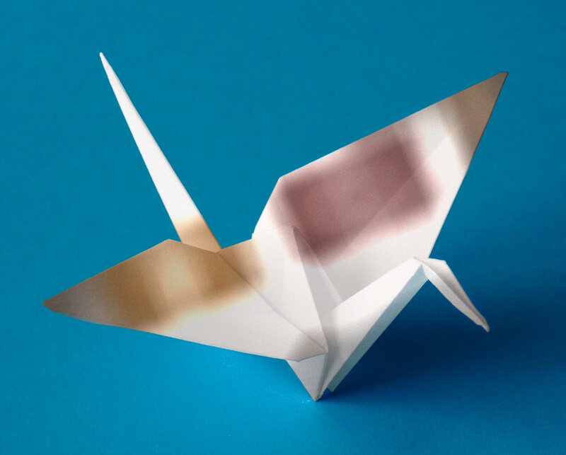 white origami crane