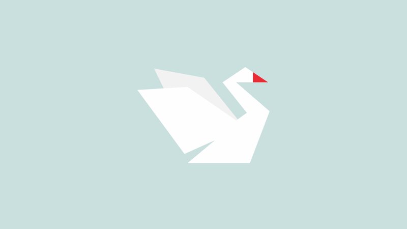 White Origami Swan