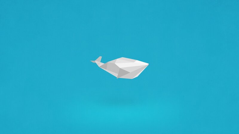 White Origami Whale