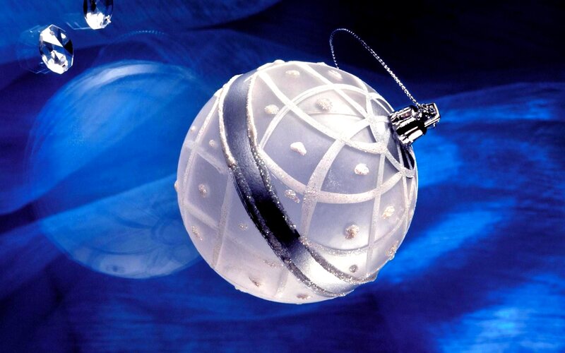 White Ornament on Blue — Dramatic