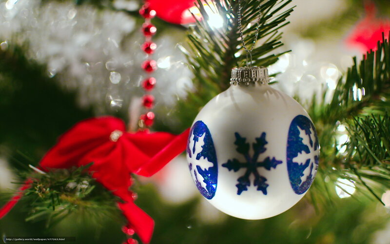 White Ornament on Tree — Green, Festive, Winter