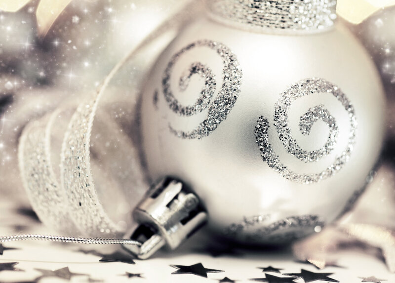White Ornament with Glitter