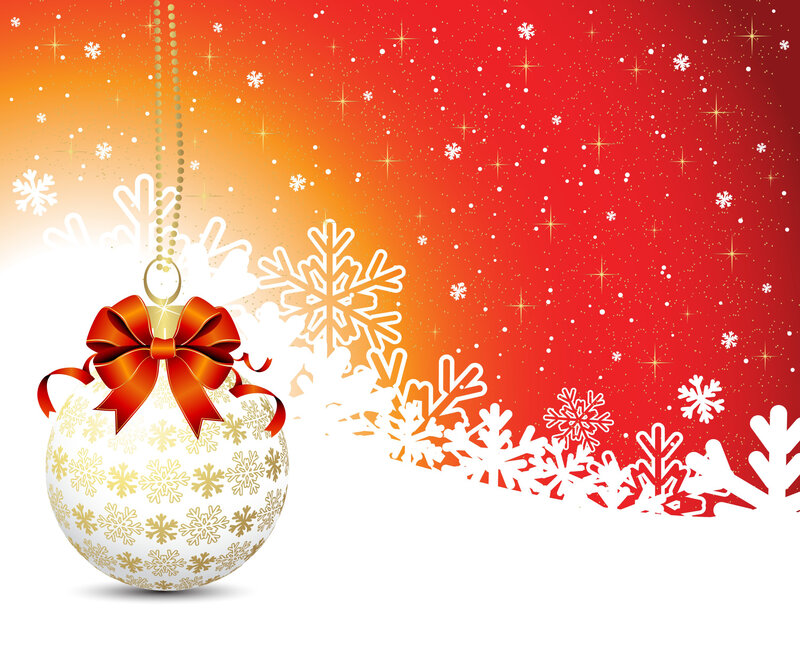 White Ornament with Red Bow
