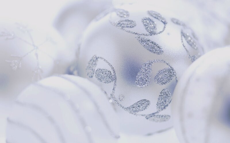 White Ornament with Silver Glitter