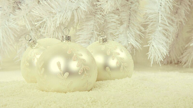 White Ornaments on Snow — Serene