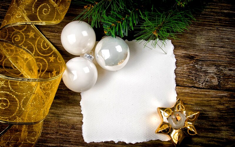 White Ornaments on Wood — Brown