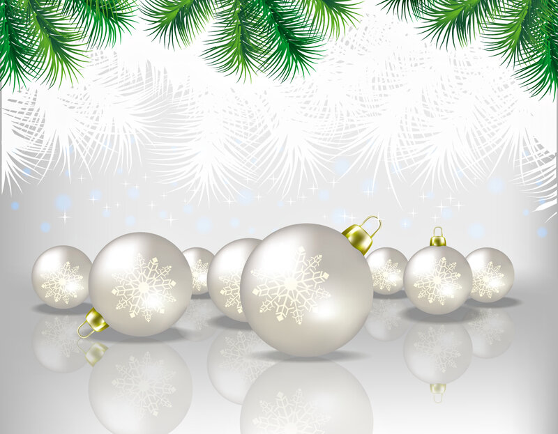 White Ornaments with Snowflakes